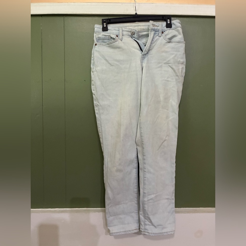 Old Navy Light Blue High-Rise Curvy OG Straight Jeans